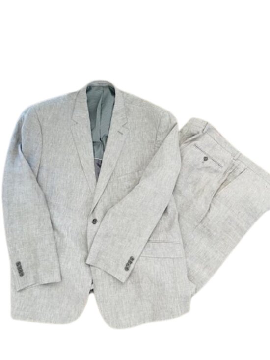 Joseph Abboud Other - Joseph Abboud 100% Linen Suit Light Gray Summer Tailored 2 Piece Men's 48R X 38